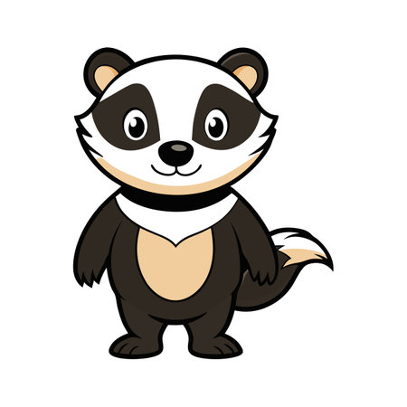 Playful Honey Badger in its Natural Habitatのイラスト素材