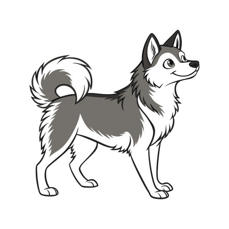 Charming Alaskan Klee Kai Graphicのイラスト素材