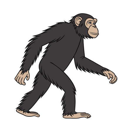 Charming Common Chimpanzee Designのイラスト素材