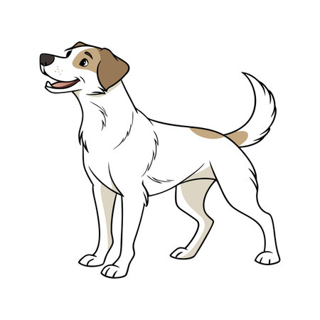 Loyal Domestic Dog on White Backgroundのイラスト素材