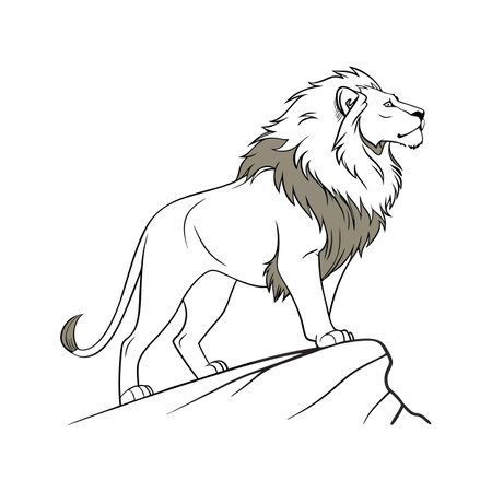 Stylish Asiatic Lion Illustrationのイラスト素材