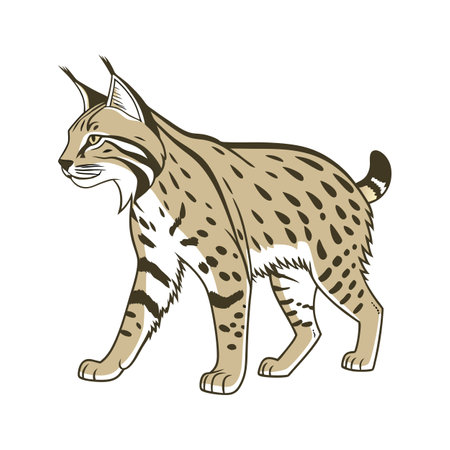 Bobcat on White Backgroundのイラスト素材