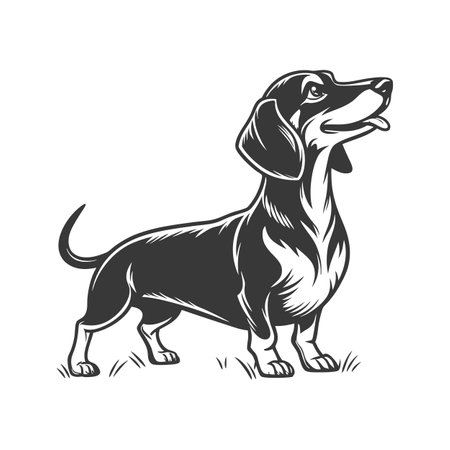 Dachshund on White Backgroundのイラスト素材