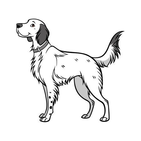 Elegant English Setter with Graceful Postureのイラスト素材