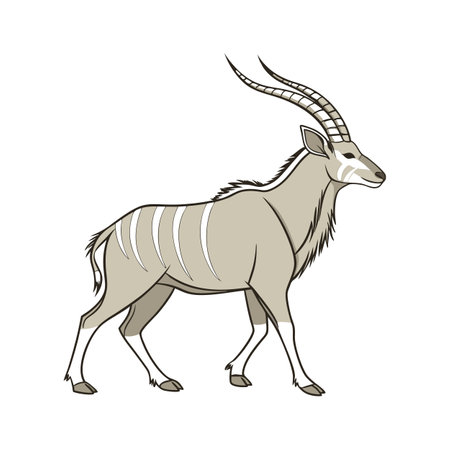 Eland Captured Elegantly on White Backgroundのイラスト素材