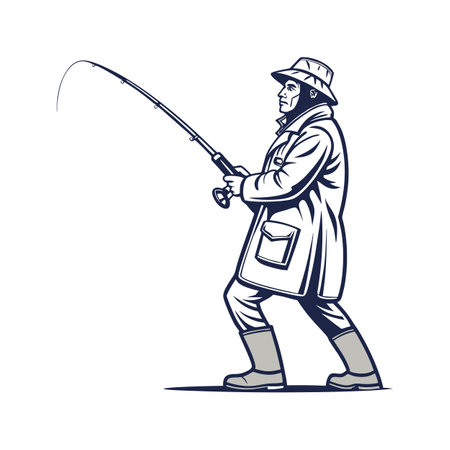 Adorable Fisher on Clean White Backgroundのイラスト素材