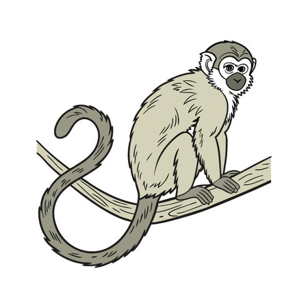 Charming Howler Monkey on White Surface