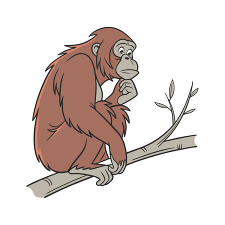Charming Sumatran Orangutanのイラスト素材