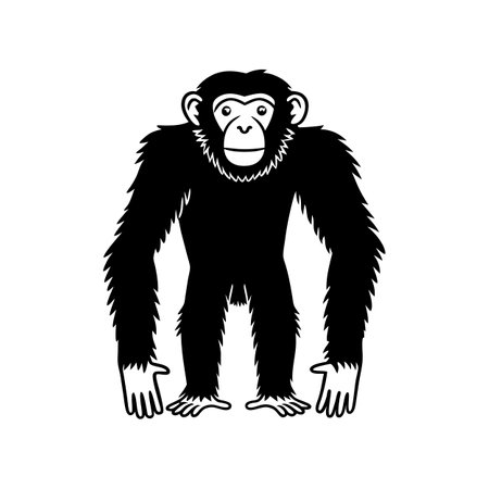 Playful Common Chimpanzee with Friendsのイラスト素材