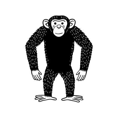 Intelligent Chimpanzee with Friendly Smileのイラスト素材