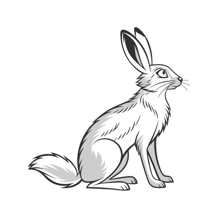 Vibrant Silver Fox Rabbit Illustration Designのイラスト素材