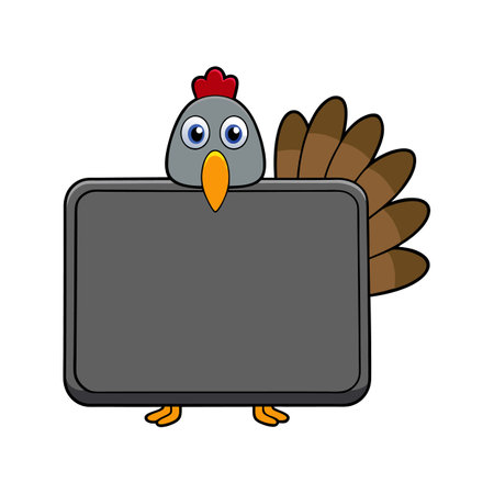 Thanksgiving turkey with blackboard isolated on white background. Vector illustration.のイラスト素材