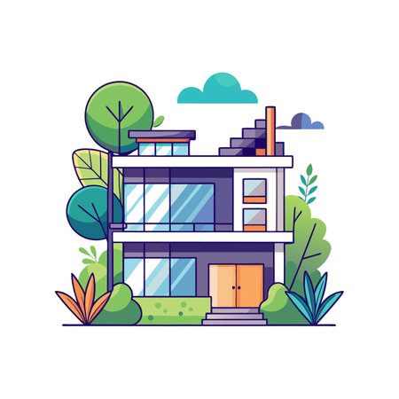 Charming Penthouse with Rooftop Gardenのイラスト素材