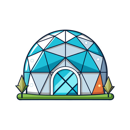 Innovative Curved Roof Geodesic Domeのイラスト素材
