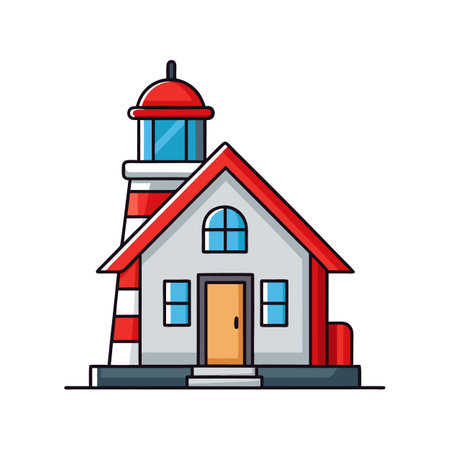 Serene Lighthouse Keeper's House Designのイラスト素材