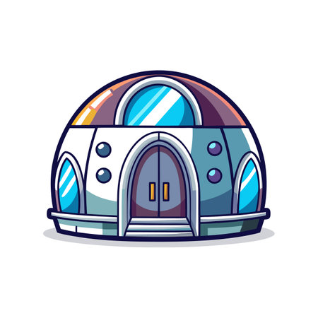 Stylish Sci-Fi Small Dome Houseのイラスト素材