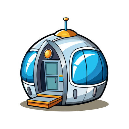 Elegant Futuristic Pod House with Glassのイラスト素材
