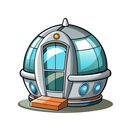 Creative Capsule House with Futuristic Designのイラスト素材