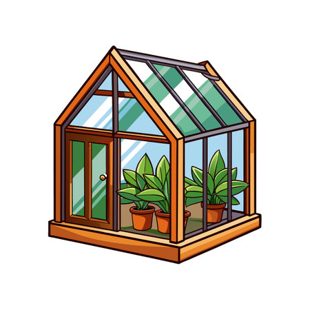 Illustration of Clear Glass Greenhouseのイラスト素材