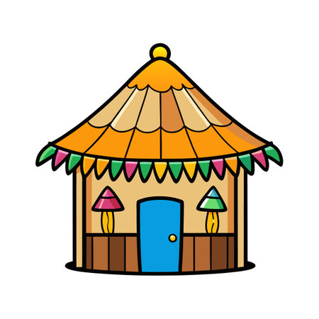 Charming Driftwood Beach Hut Illustrationのイラスト素材