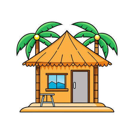 Beachside Surf Shack with Bamboo Wallsのイラスト素材
