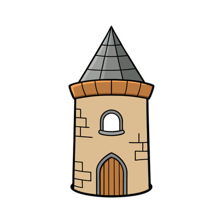 Castle Tower with Unique Stone Wallsのイラスト素材