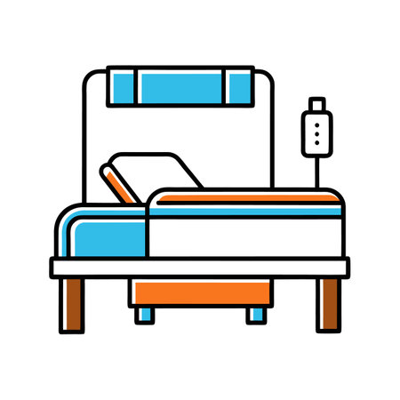 Stylish Bedroom Featuring Adjustable Smart Bedのイラスト素材