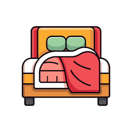 Modern Bedroom Showcasing Cozy Fleece Blanketのイラスト素材