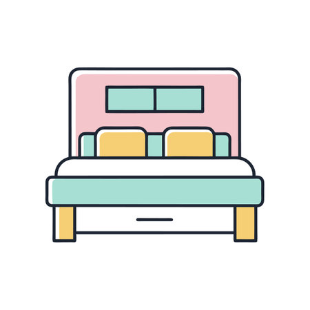 Elegant Bedroom Featuring Pastel Color Paletteのイラスト素材