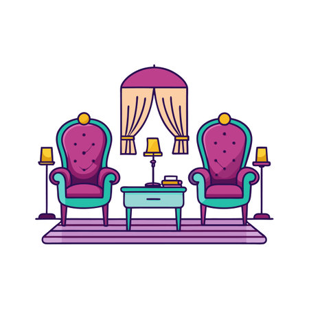 Chic Velvet Accent Chairs for Cozy Bedroomsのイラスト素材