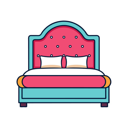 Modern Bedroom with Elegant Upholstered Bedのイラスト素材