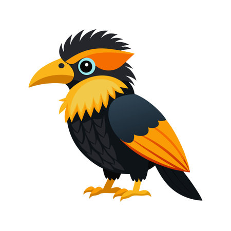 Unique Amazonian Umbrellabird Illustrationのイラスト素材