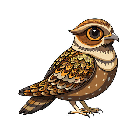 Stylish Illustration of European Nightjarのイラスト素材