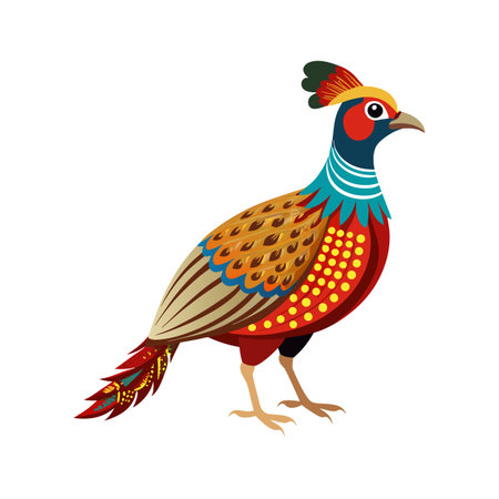 Charming Great Argus Pheasant Bird Artworkのイラスト素材