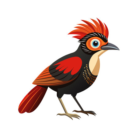 Charming Great Antshrike Vector Artworkのイラスト素材