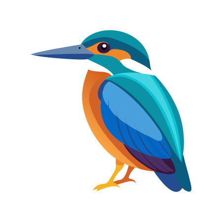Stylish Kingfisher Bird Artworkのイラスト素材