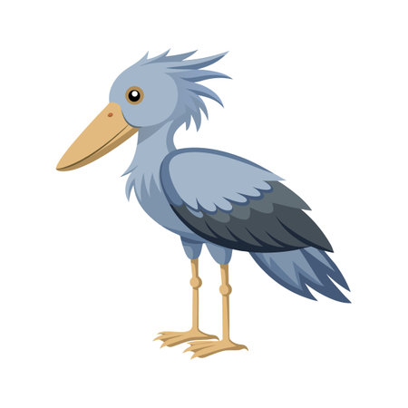 Majestic shoebill stork vector illustrationのイラスト素材