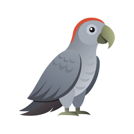 Stylish African Grey Parrot Graphicのイラスト素材
