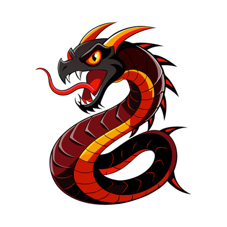 Charming Vector Illustration of Diablo Snakesのイラスト素材