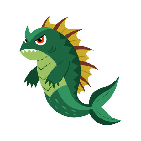Charming Vector Design of Godzilla Fishのイラスト素材