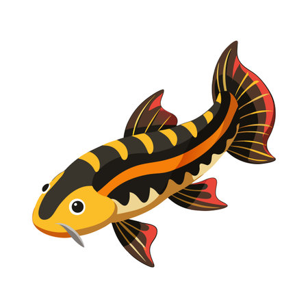 Dynamic Vector Artwork of Kuhli Loachのイラスト素材