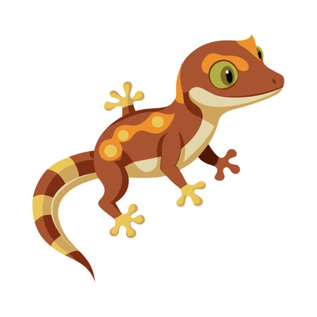 Stylish Vector Illustration of Henkel's Leaf-Tailed Geckoのイラスト素材