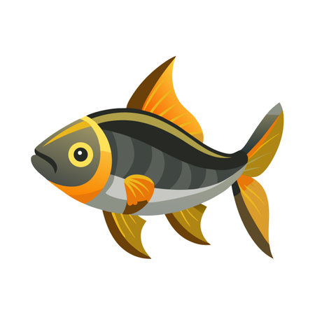 Elegant Vector Artwork of River Fishのイラスト素材