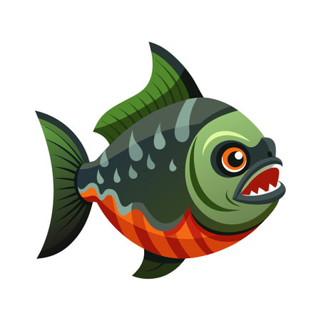 Elegant Vector Artwork of Piranhaのイラスト素材