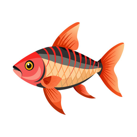 Charming Vector Design of Rosy Barbのイラスト素材