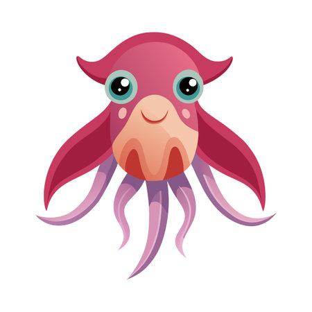 Charming Vector Illustration of Dumbo Octopusのイラスト素材