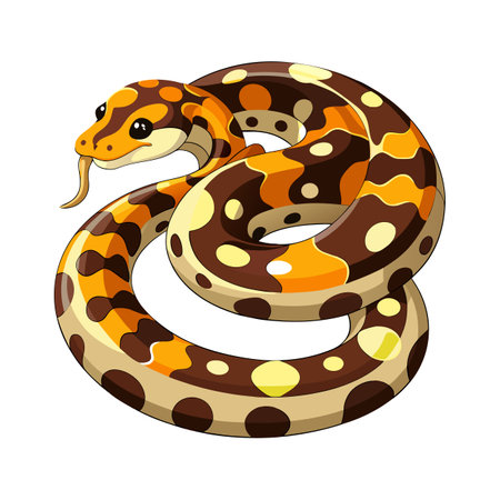 Elegant Vector Artwork of Spotted Pythonのイラスト素材