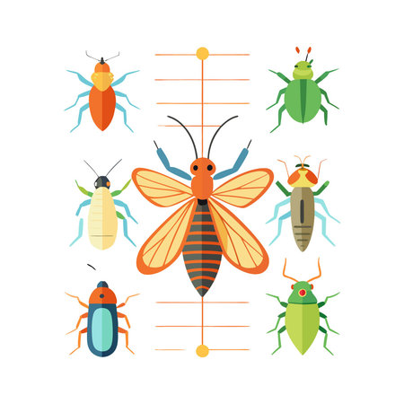Educational Insects Names For Kidsのイラスト素材
