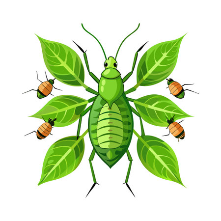 Colorful Aphids Illustration for Educational Projectsのイラスト素材