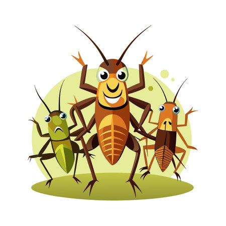 Colorful Crickets in Natural Habitatのイラスト素材